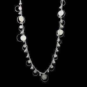 Silver Tone Cable Chain Bangle Style Necklace (4704)